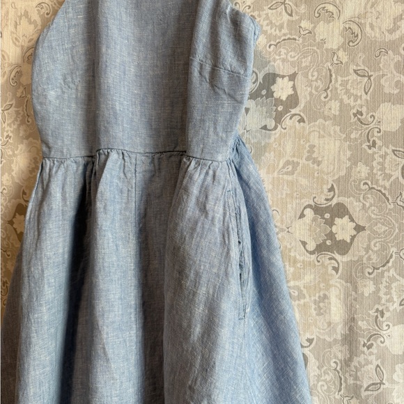 Lands' End Light Blue Chambray Linen Maxi Dress - Picture 3 of 9